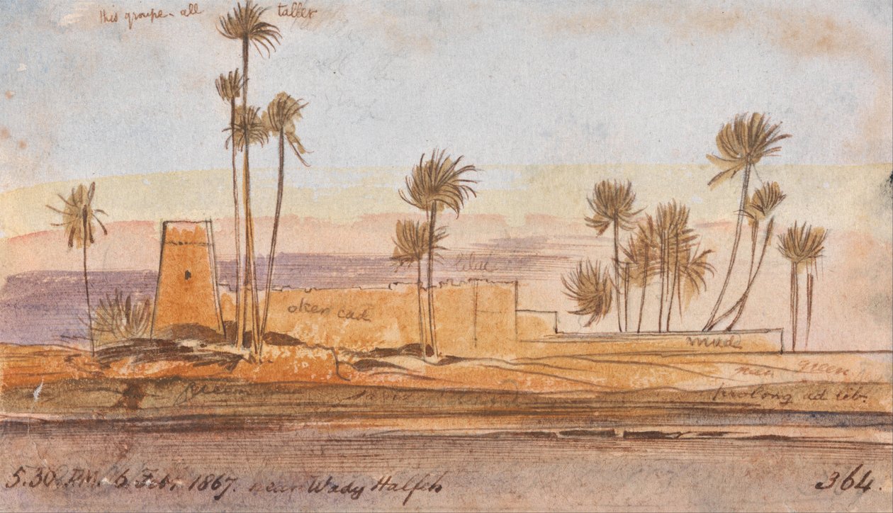 Near Wady Halfeh by Edward Lear