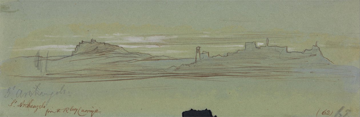 St. Archangelo from the Railway Carriage by Edward Lear