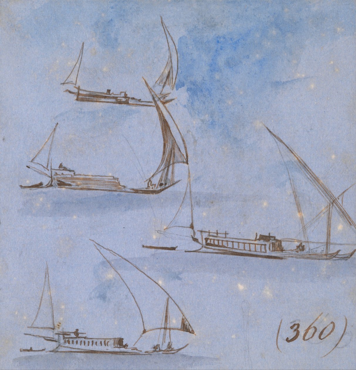 Studies of Boats on the Nile by Edward Lear