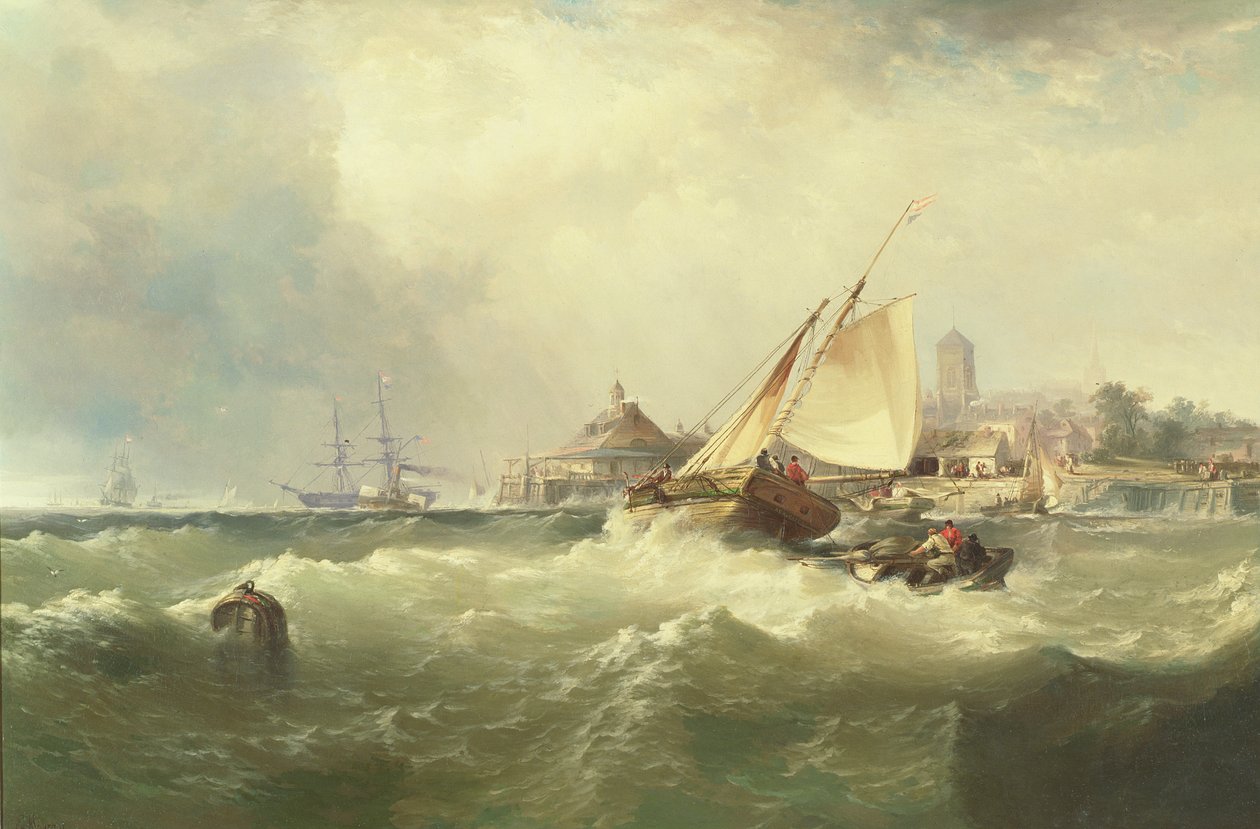 New Castle on the Delaware by Edward Moran