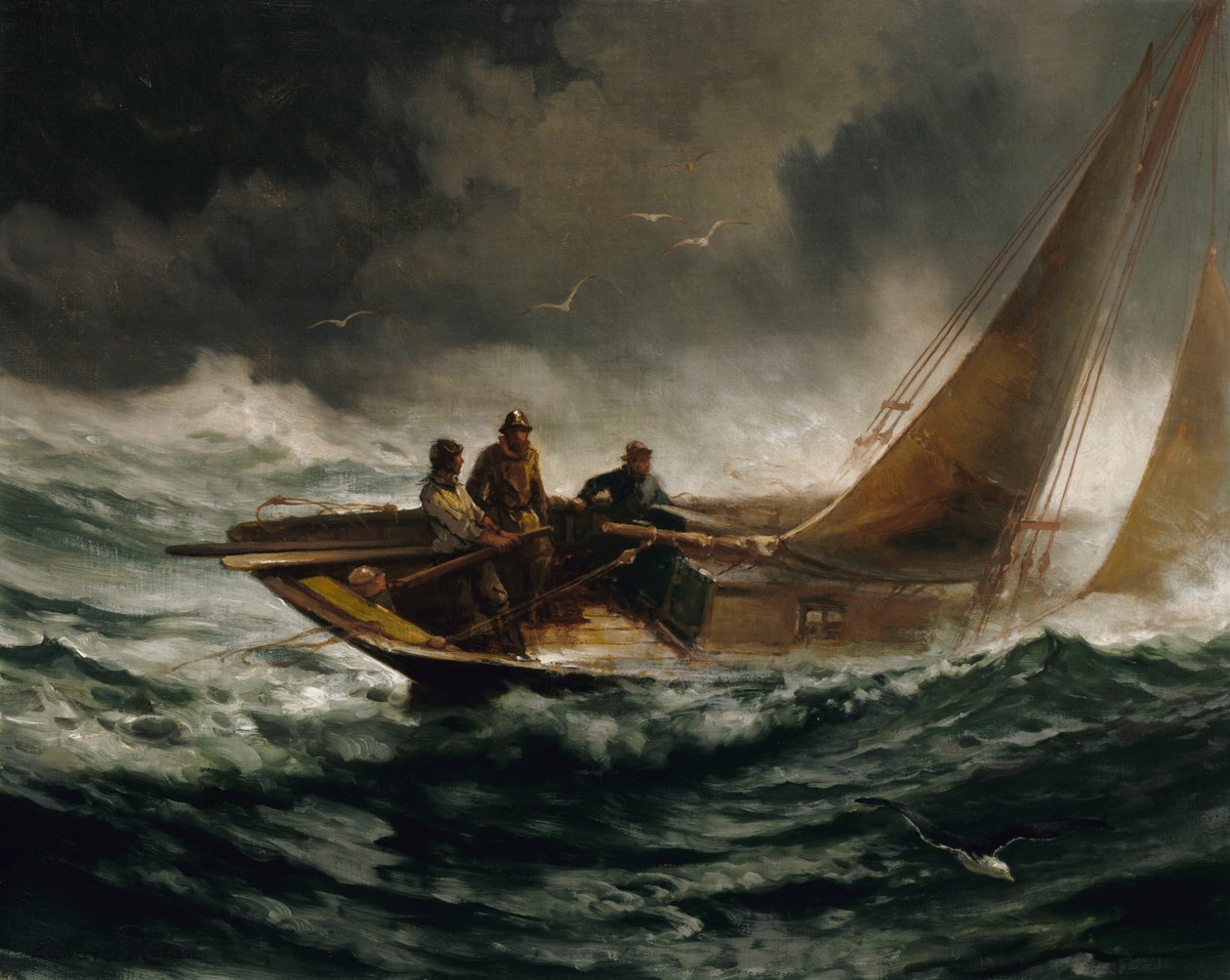 Riding out a Gale, ca. 1889 by Edward Moran