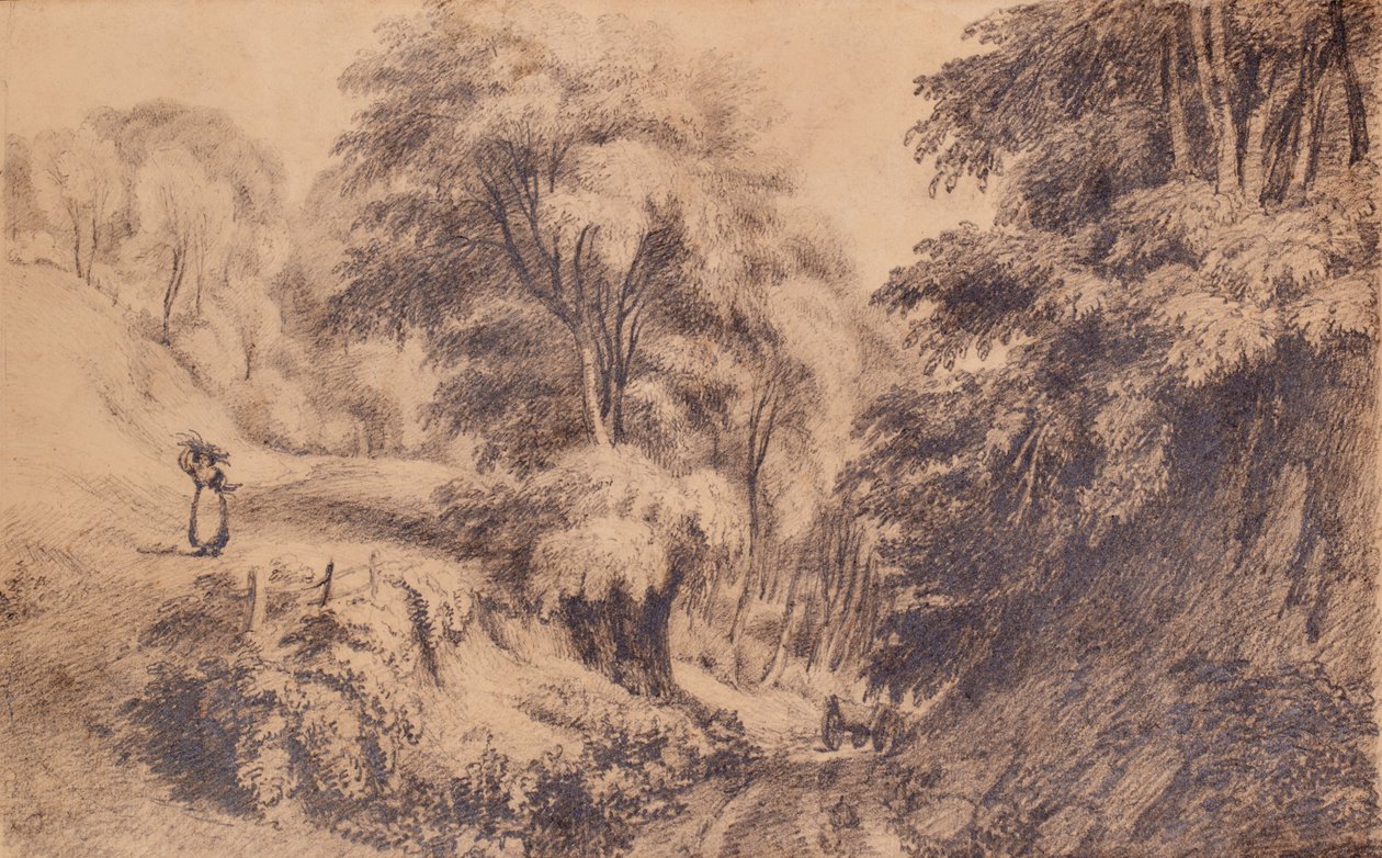 Landscape with Woman and Track by Edward Pretty