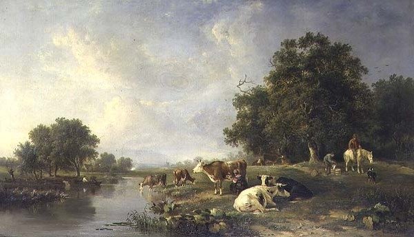 Landscape with cattle by Edward Williams