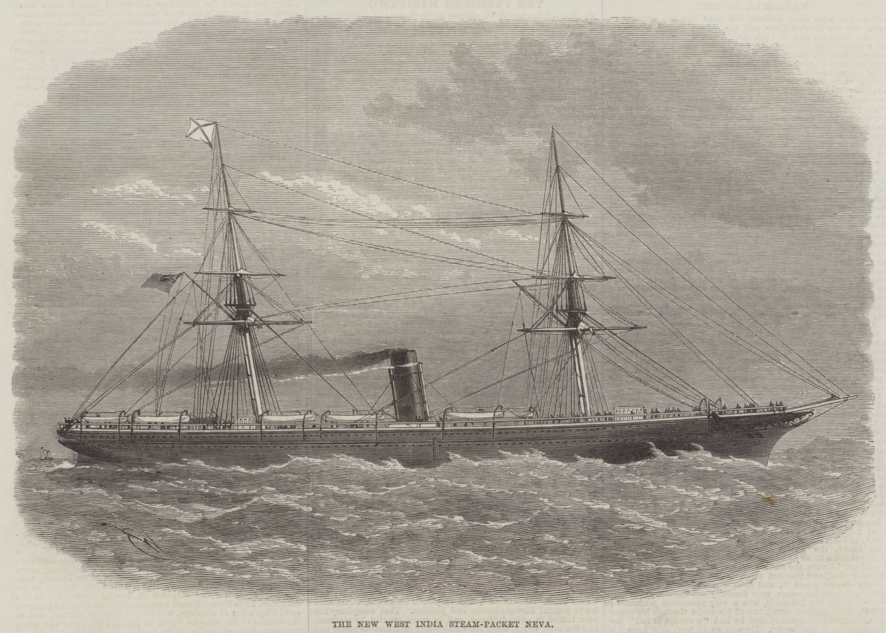 The New West India Steam-Packet Neva by Edwin Weedon