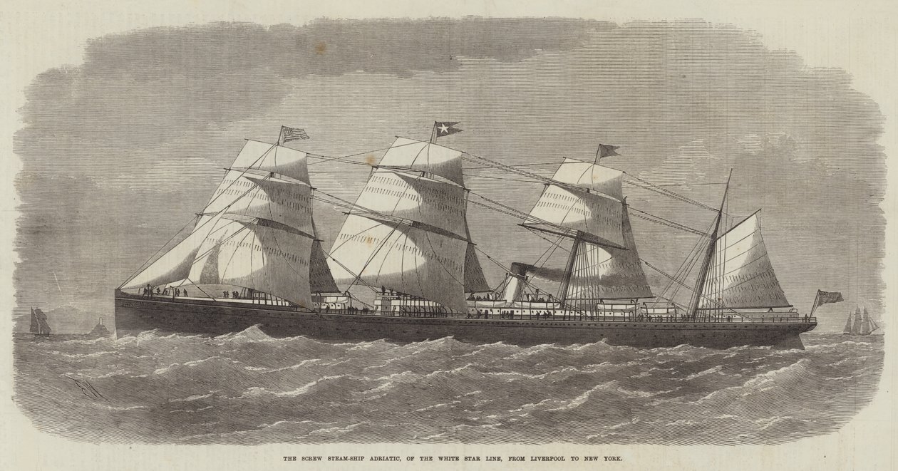 The Screw Steam-Ship Adriatic, of the White Star Line, from Liverpool to New York by Edwin Weedon