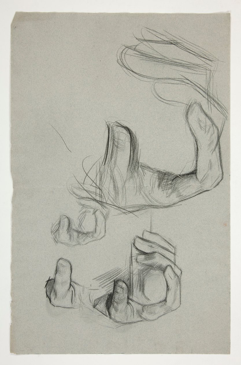 Sketch of Hand Clasping a Cane by Edwin Austin Abbey