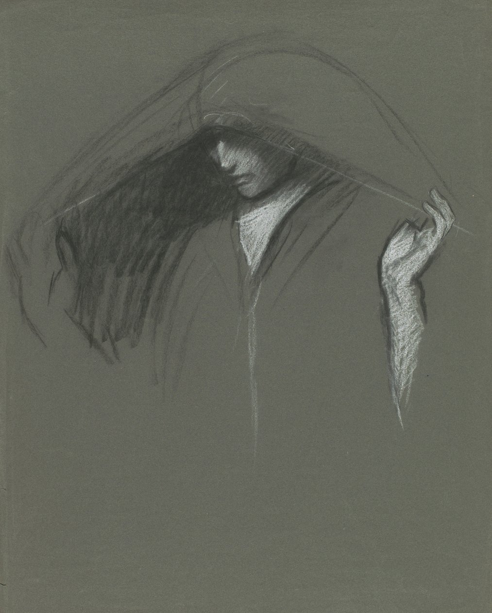 Study of Draped Head by Edwin Austin Abbey