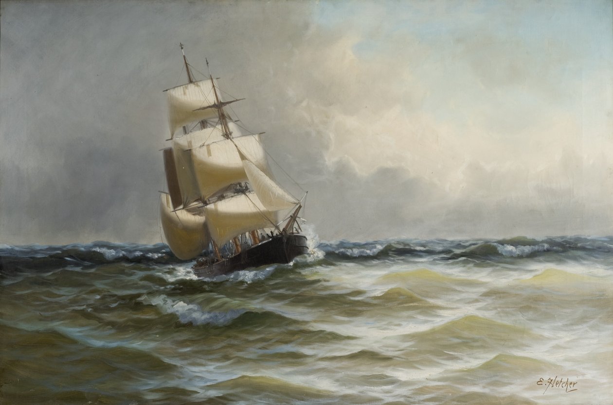 Seascape by Edwin Henry Eugene Fletcher