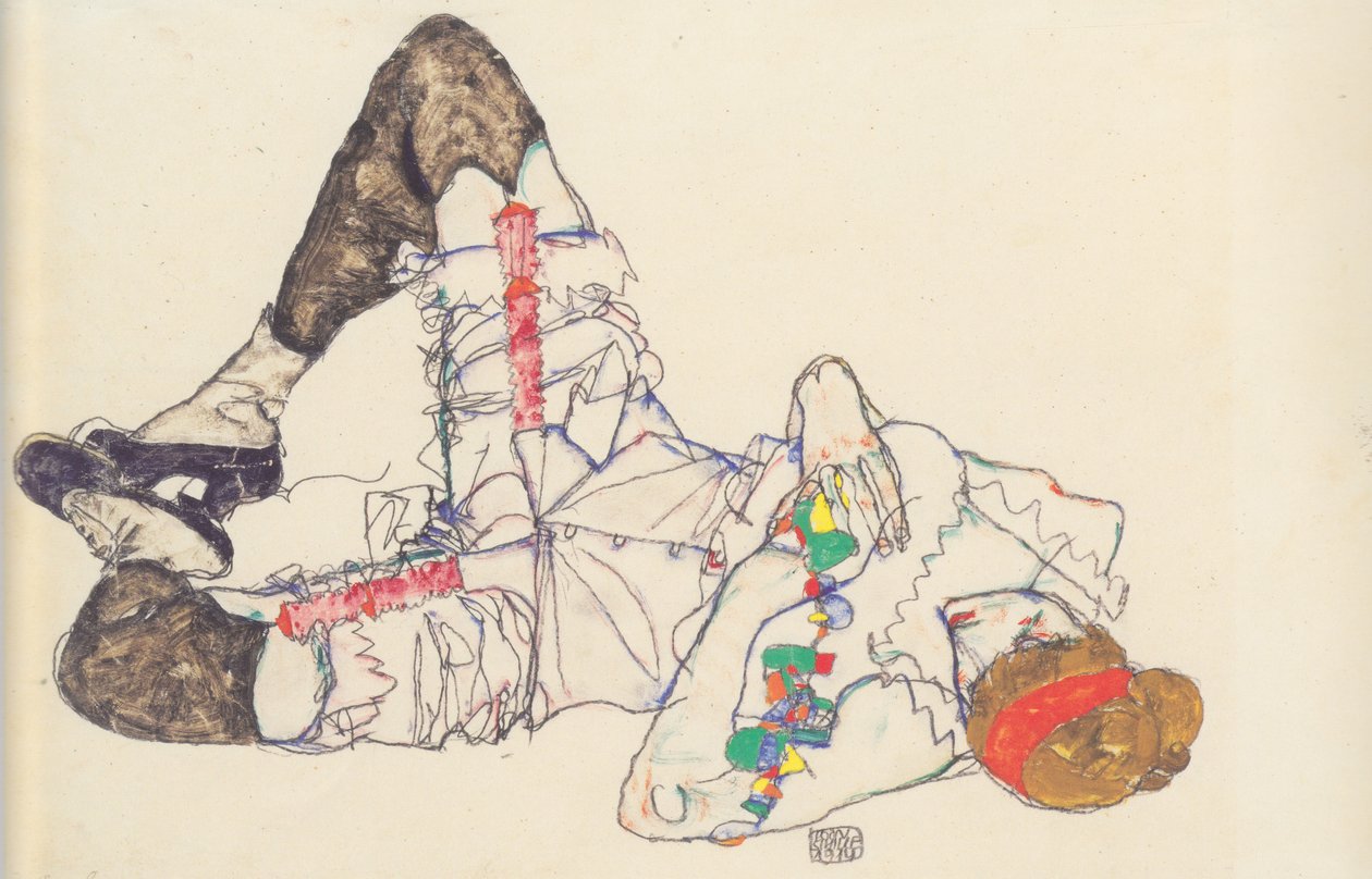 Woman Lying on Back by Egon Schiele