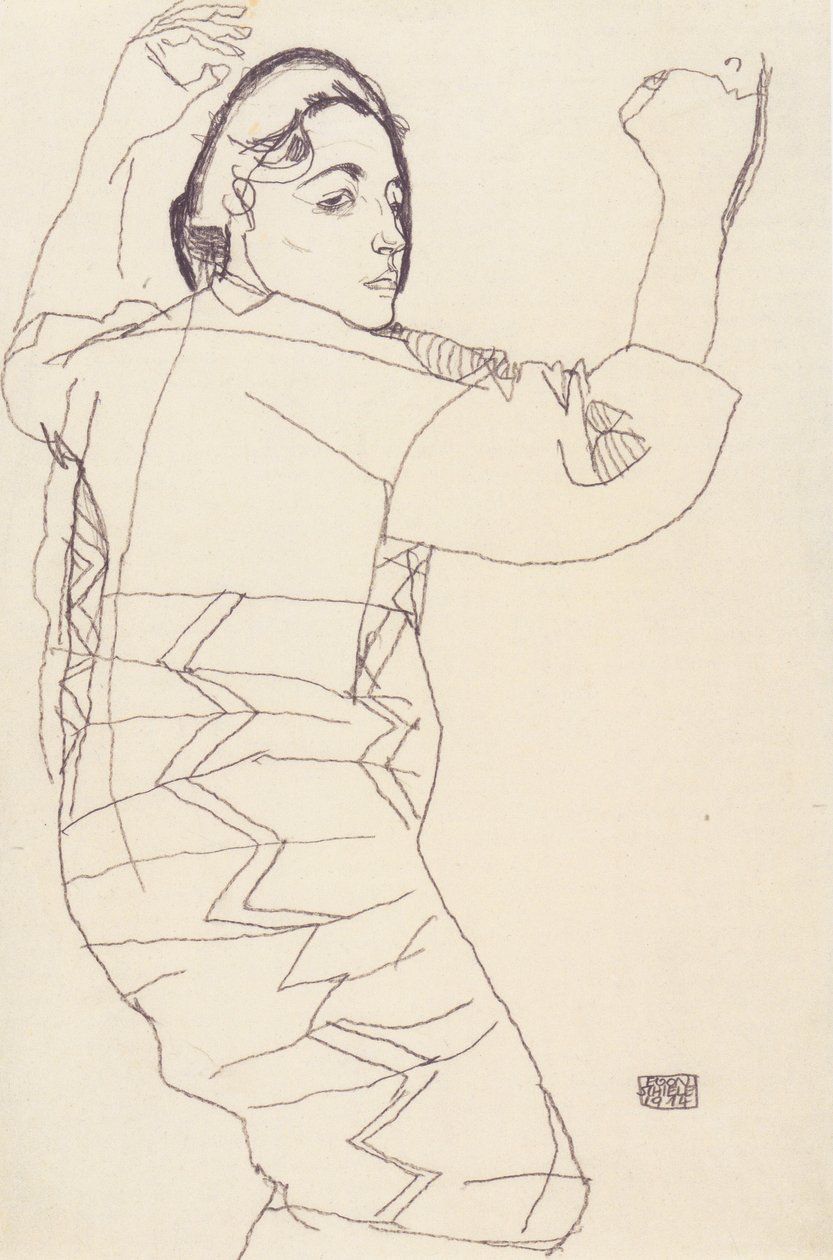 Portrait Study of Friederike Maria Beer by Egon Schiele