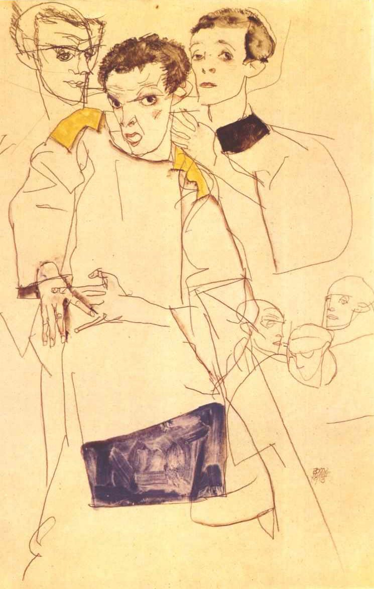 Triple Self-Portrait by Egon Schiele