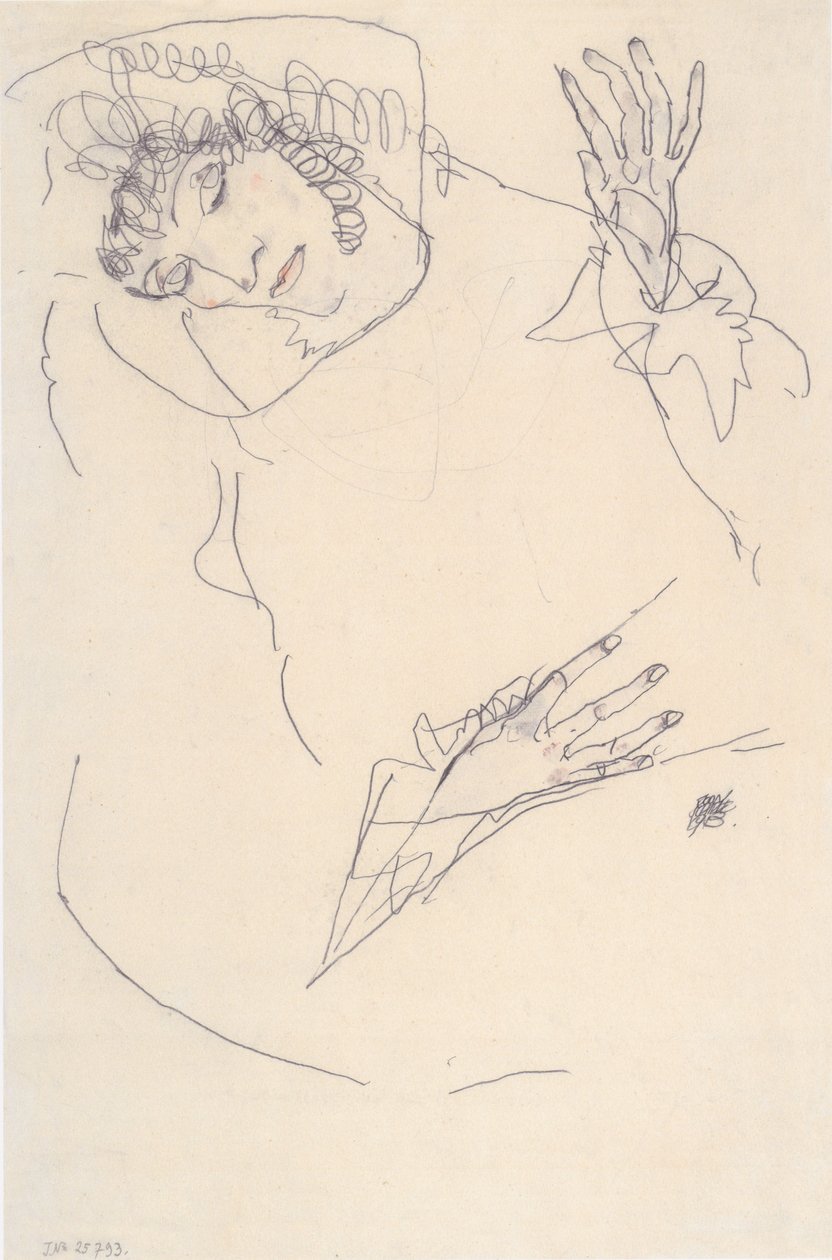 Reclining Woman with Tilted Head by Egon Schiele