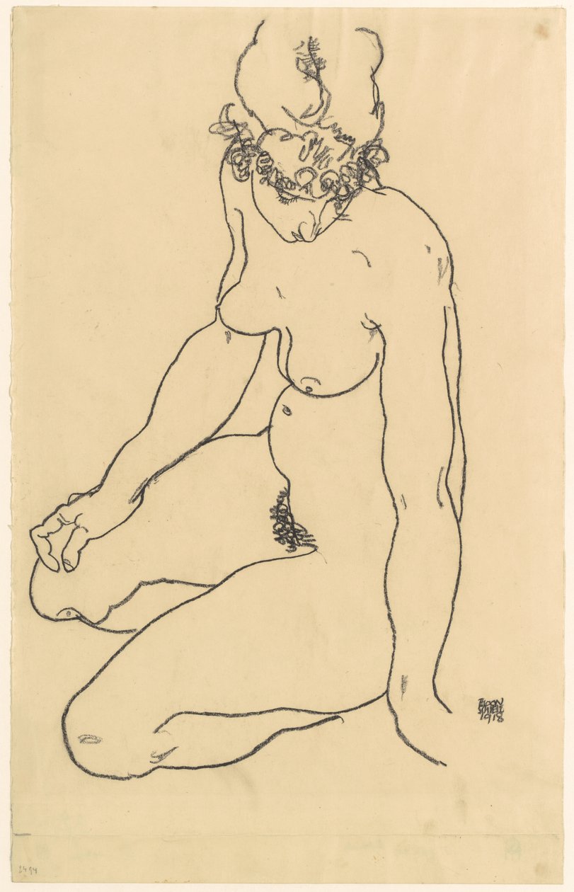 Seated Female Nude, 1918 by Egon Schiele