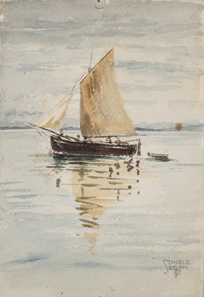 Sailing Ship with Reflections by Egon Schiele