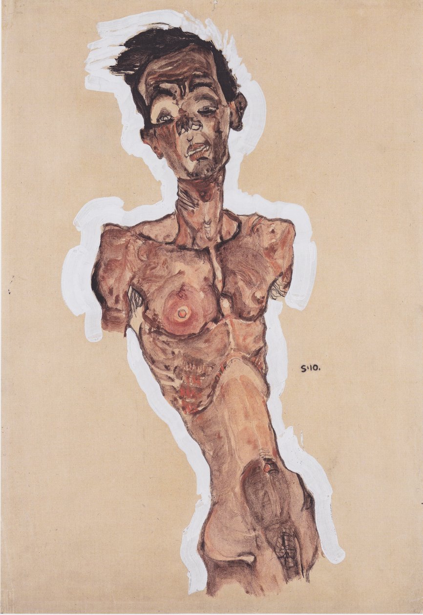 Self-Nude by Egon Schiele