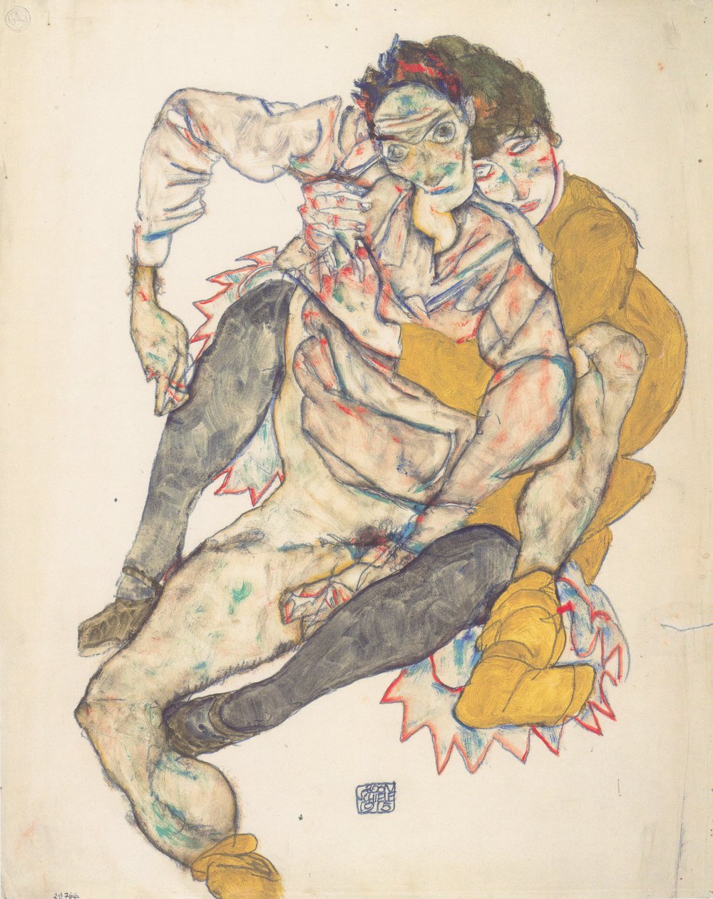 Seated Couple by Egon Schiele