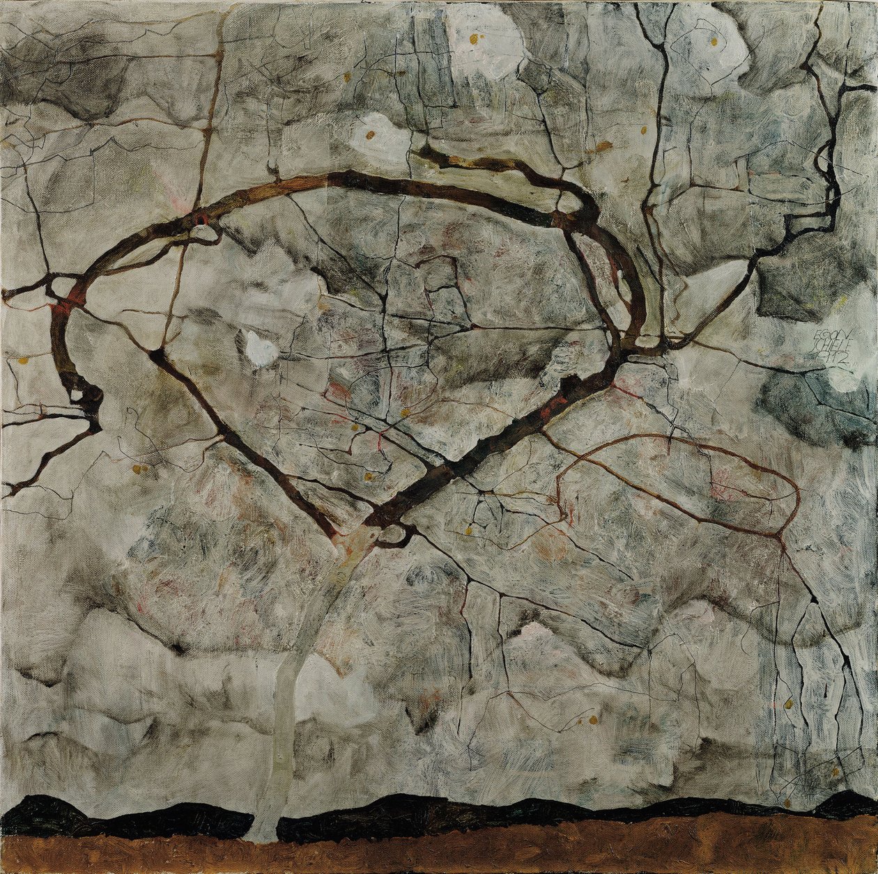 Autumn Tree In Turbulent Air by Egon Schiele