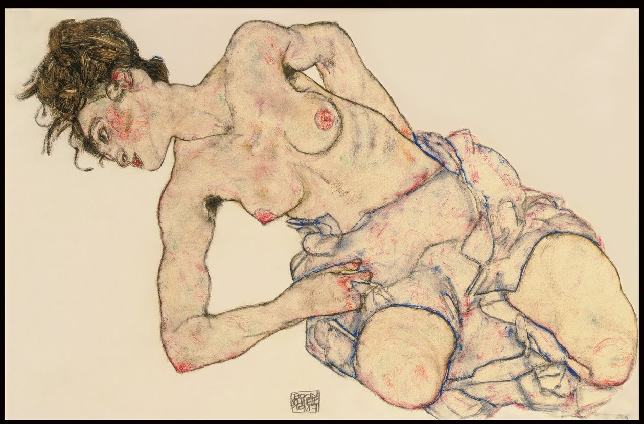 Kneider Weiblicher Halbakt by Egon Schiele