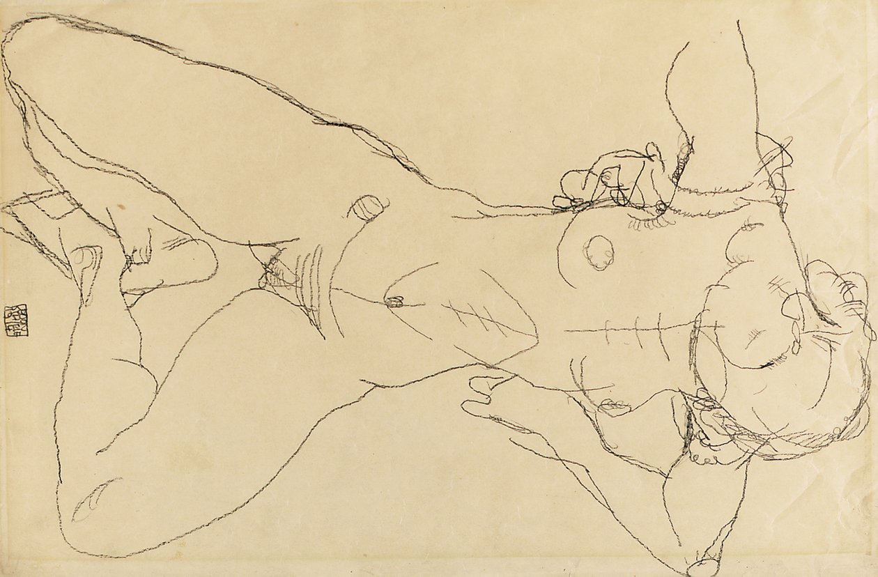 Reclining Female Nude by Egon Schiele