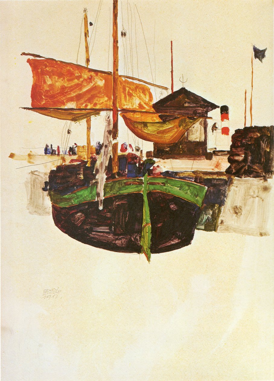 Ship in Trieste by Egon Schiele