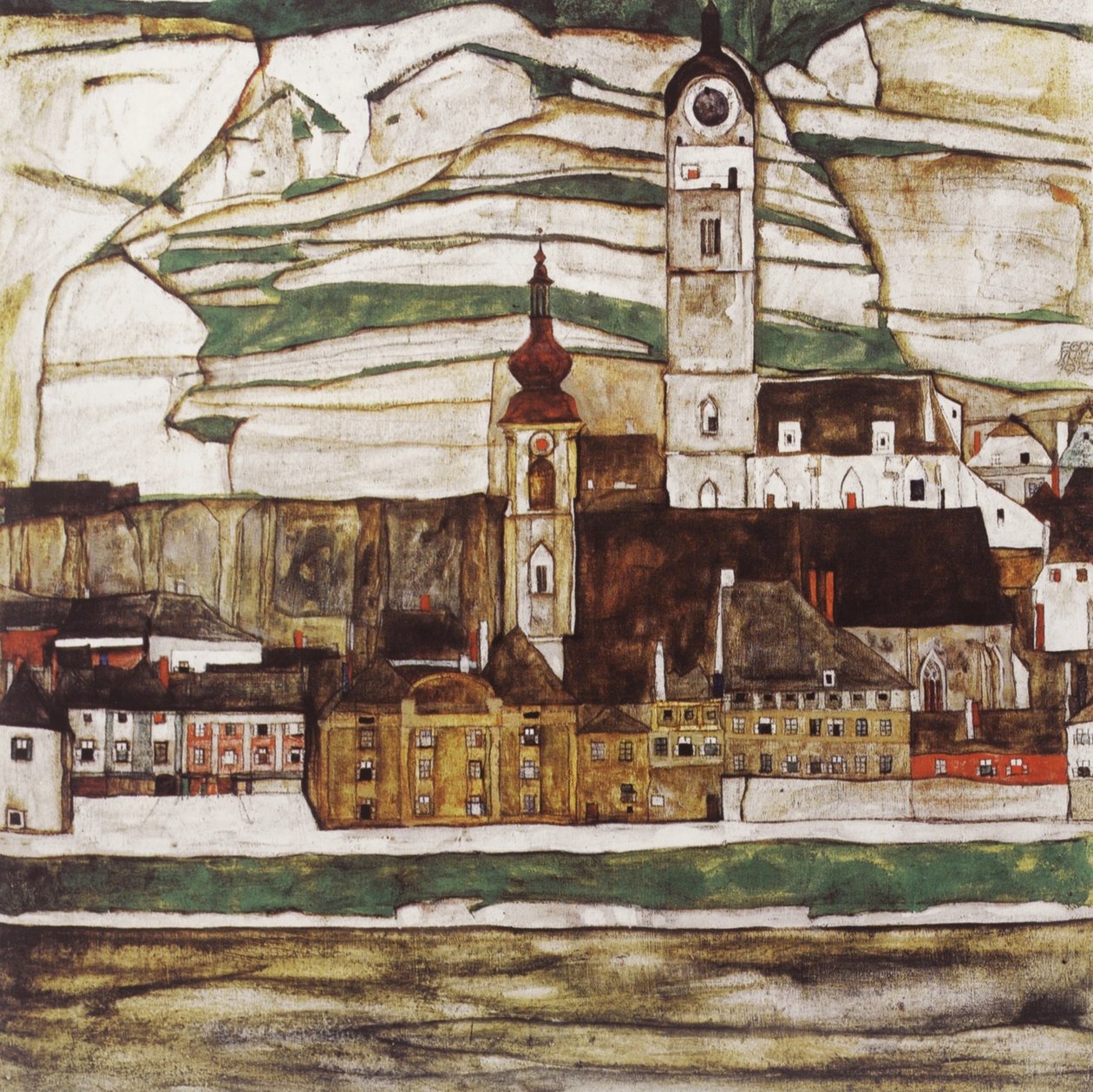 Stein on the Danube (District of Krems) by Egon Schiele