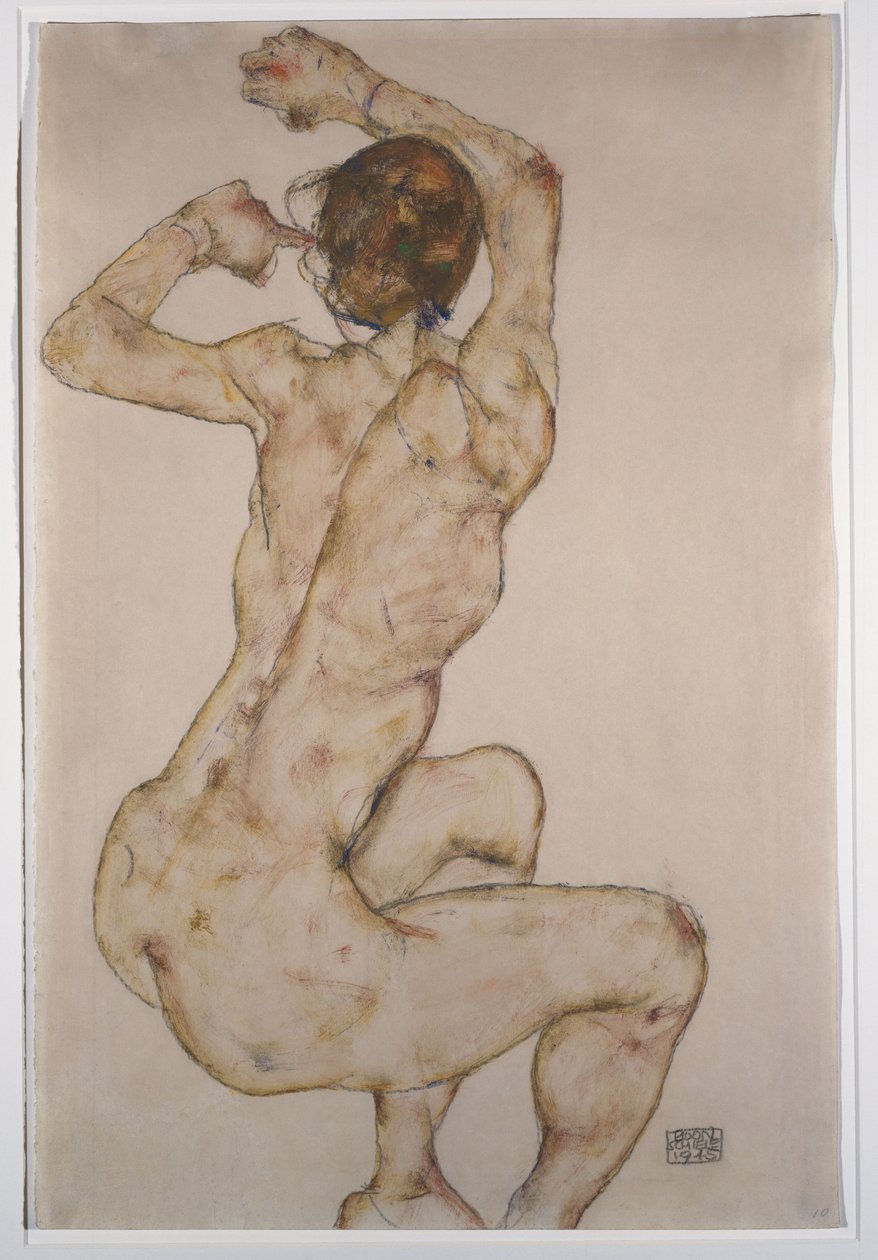 The Crouch by Egon Schiele