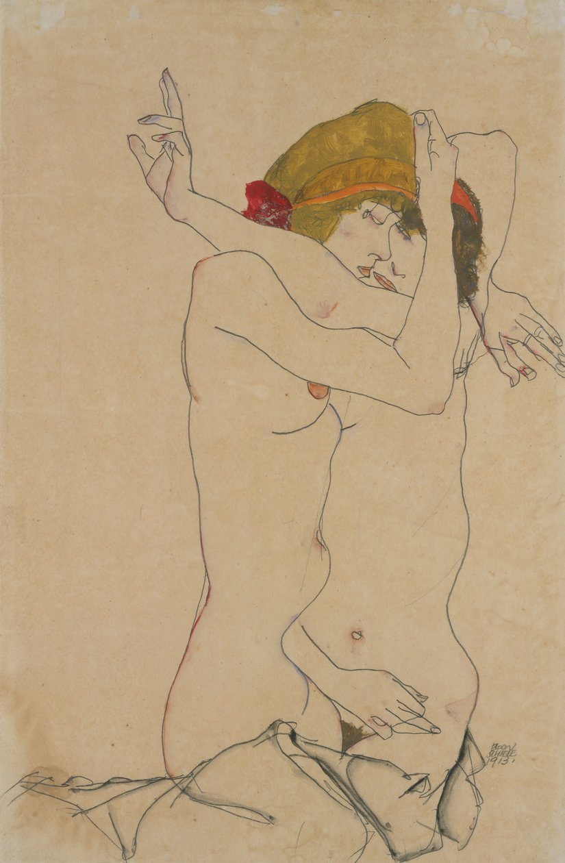 Two Women Embracing, 1913 by Egon Schiele