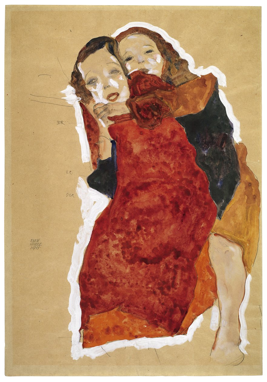 Two Girls by Egon Schiele