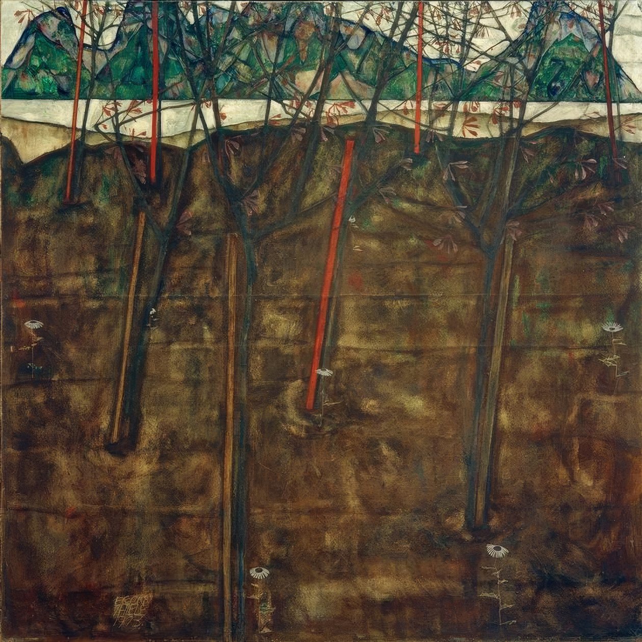 Early Spring Landscape by Egon Schiele