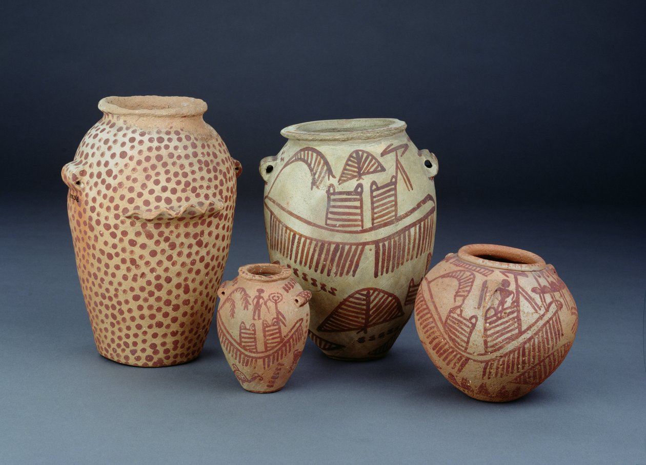 Vessels with Scenes of the Nile, Naqada and Abadaya, late Predynastic by Egyptian