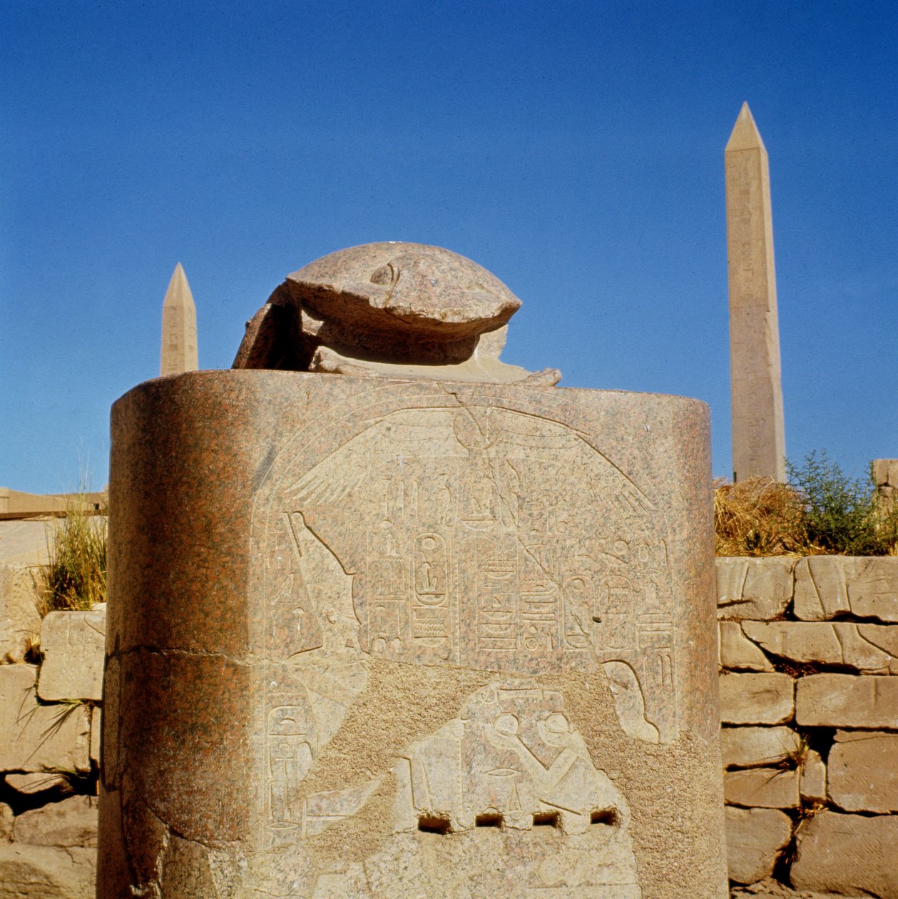 Sacred Scarab Statue in the Temple of Amun, Erected by Amenhotep III and Dedicated to the Sun God Atum-Kheperre, New Kingdom by Egyptian 18th Dynasty