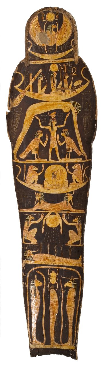 Mummy lid, from the coffin of the Chief of scribes of the temple of Amun Re, Nespawershefyt, Third Intermediate Period, c.1000 BC by Egyptian 21st Dynasty