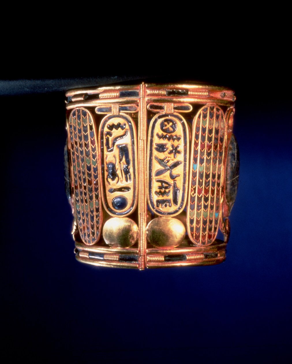 Bracelet with the cartouche of Psusennes I found on the arms of King Amenemope at Tanis, Third Intermediate Period by Egyptian 21st Dynasty