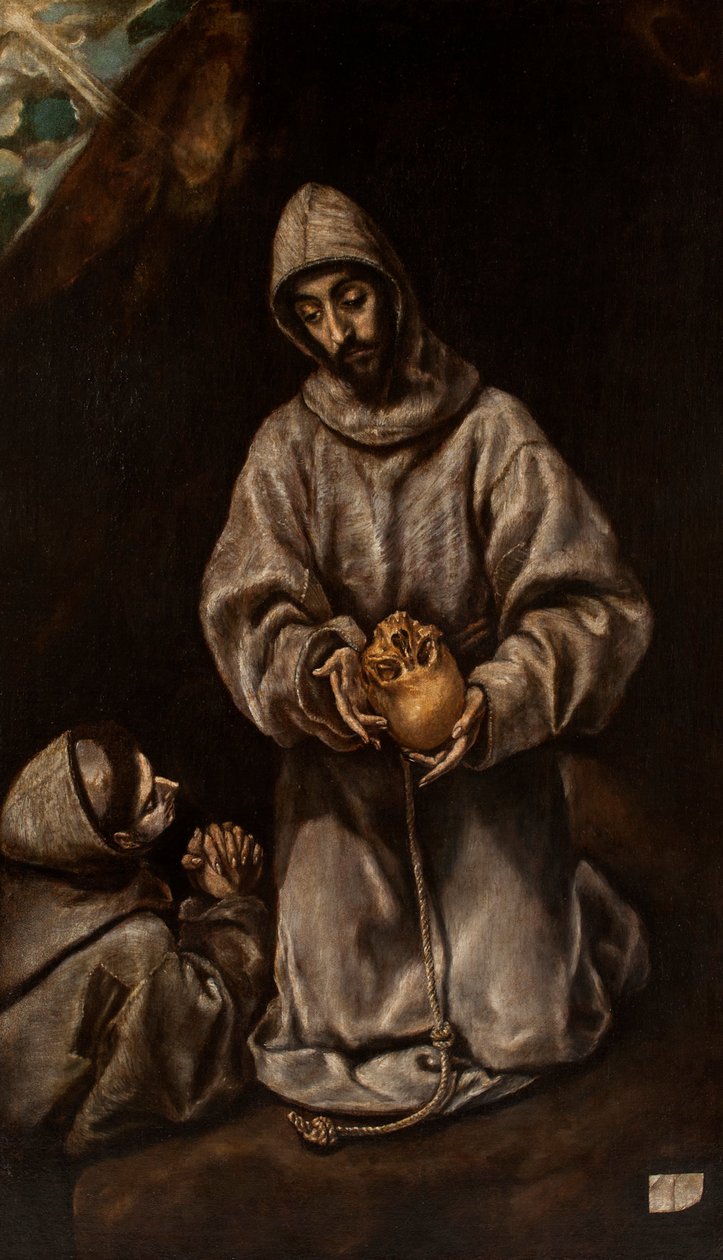 St. Francis and Brother Leo Meditating on Death by El Greco