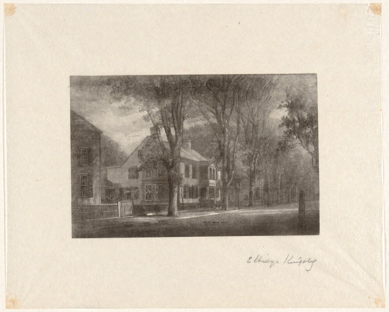 Untitled [House on a Tree-Lined Street] by Elbridge Kingsley