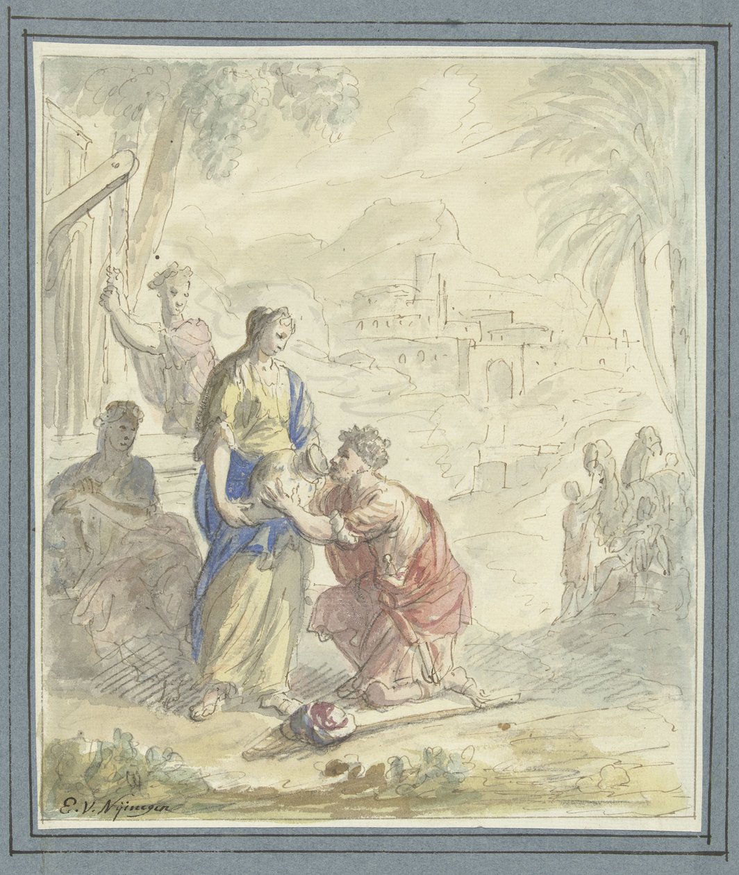 Rebecca and Eliezer at the Well by Elias van Nijmegen