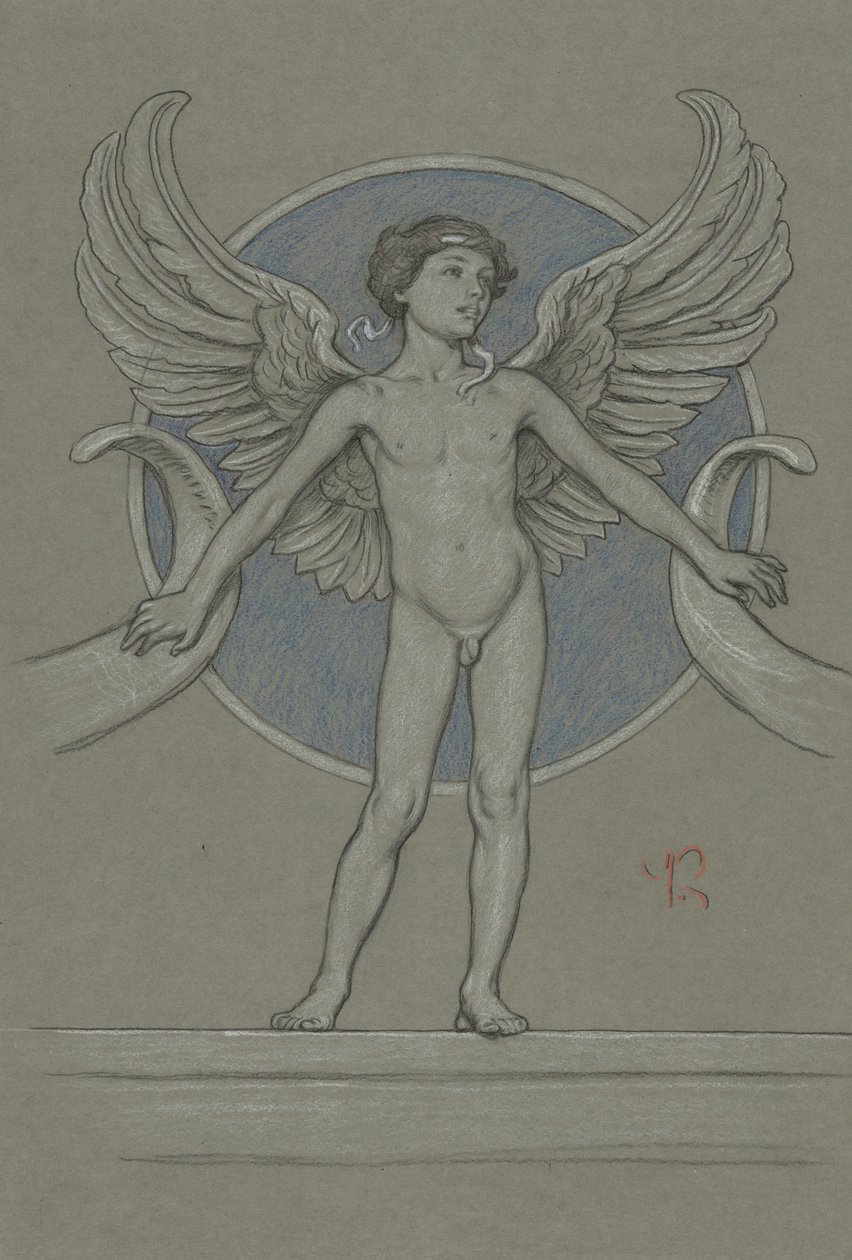 Boy with Wings and Cornucopia by Elihu Vedder