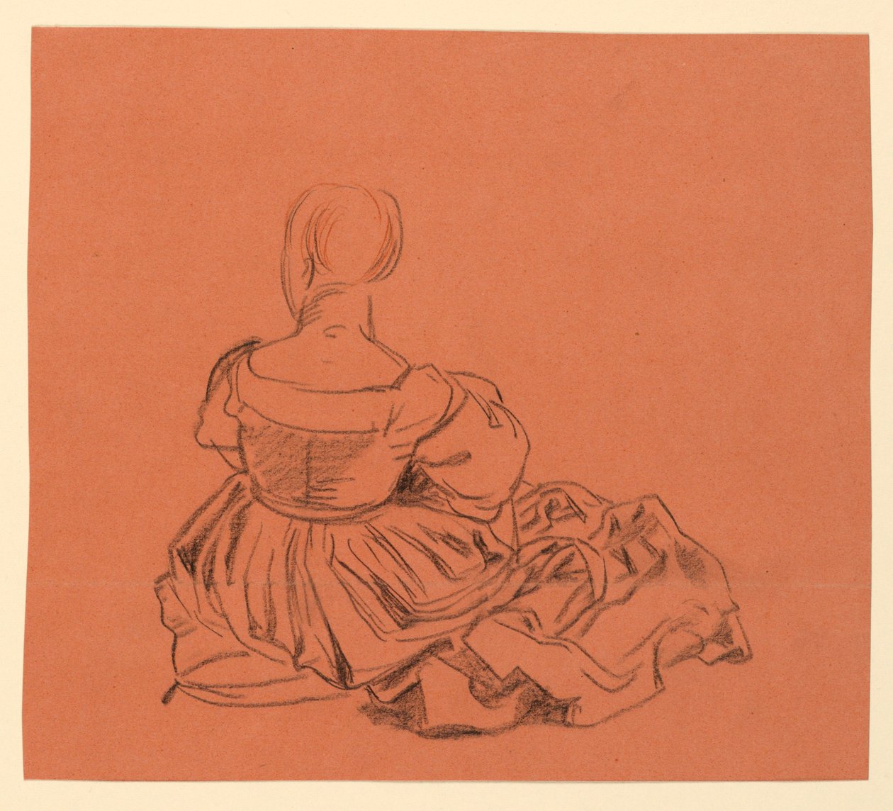 Study of a Seated Woman in Costume by Elihu Vedder