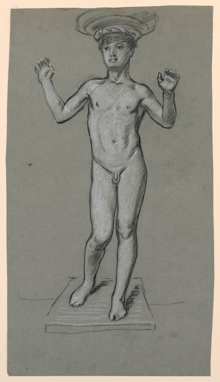 Figure Study for a Fountain Design by Elihu Vedder