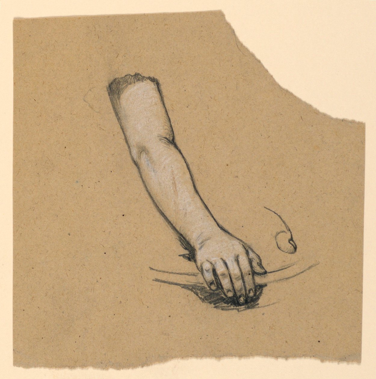 Study of Hand to Mid Bicep by Elihu Vedder