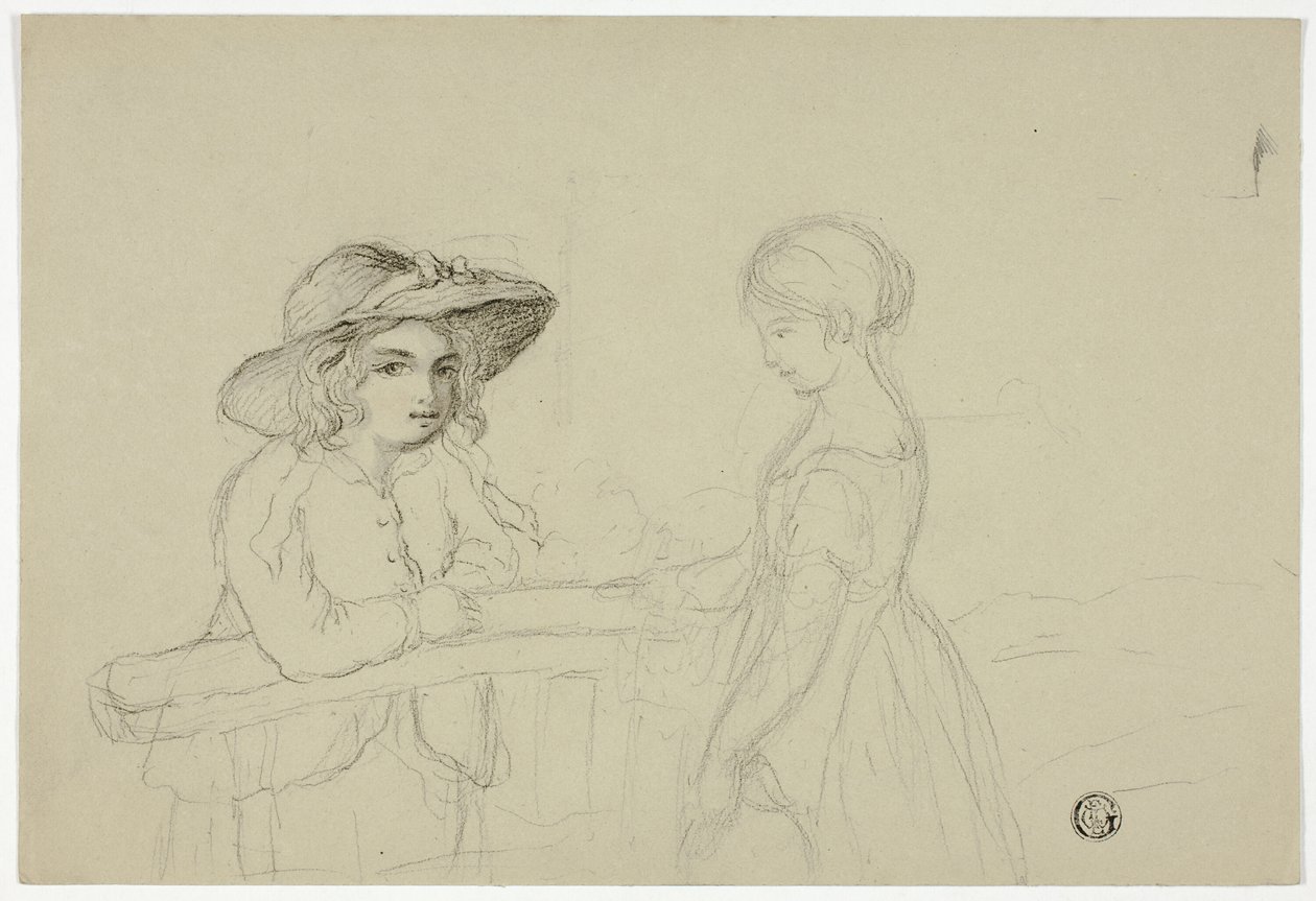 Two Girls at Gate by Elizabeth Murray
