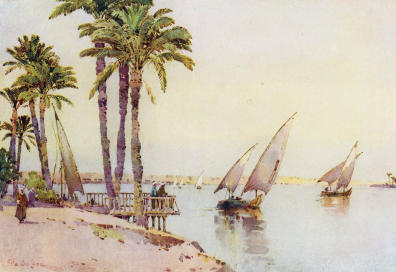 Sailing-Boats on the Nile by Ella Du Cane