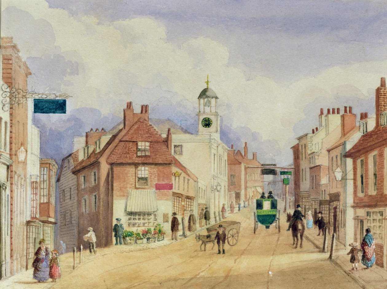 Croydon High Street, c.1850-55 by Ellen Keen