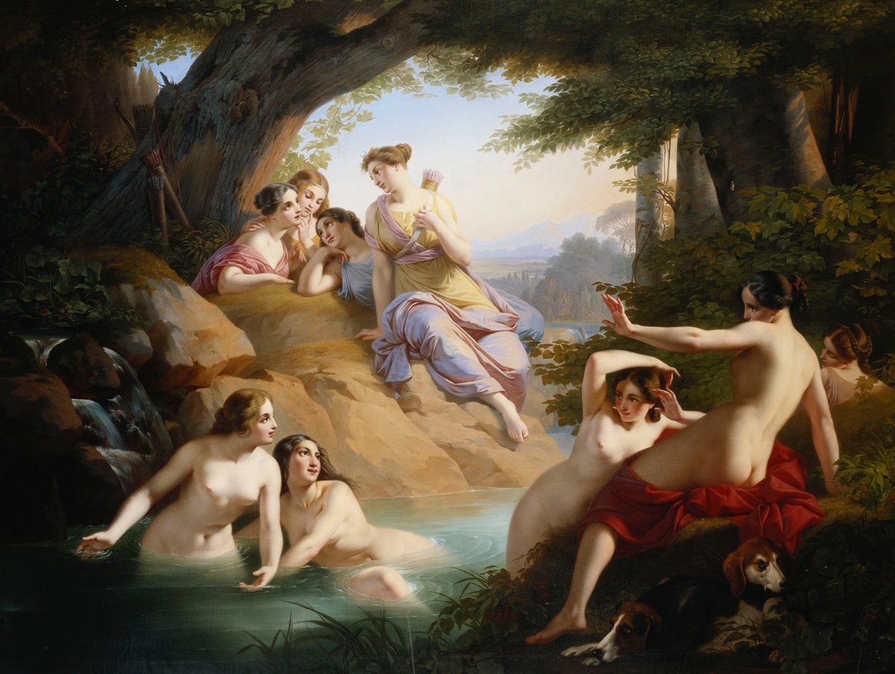 Diana and Nymphs Bathing by Emil Jacobs