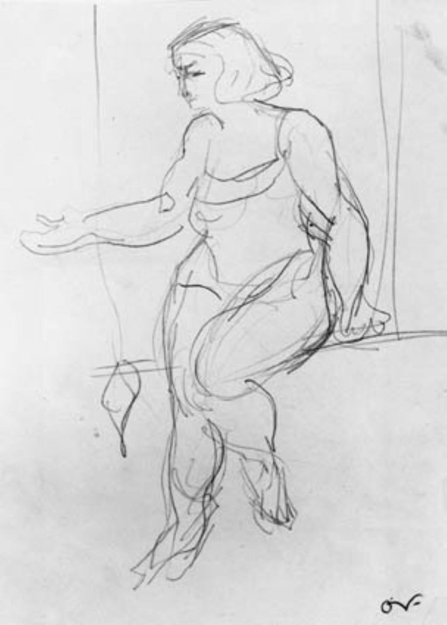 Female Acrobat, Sitting on Trapeze by Emile Othon Friesz