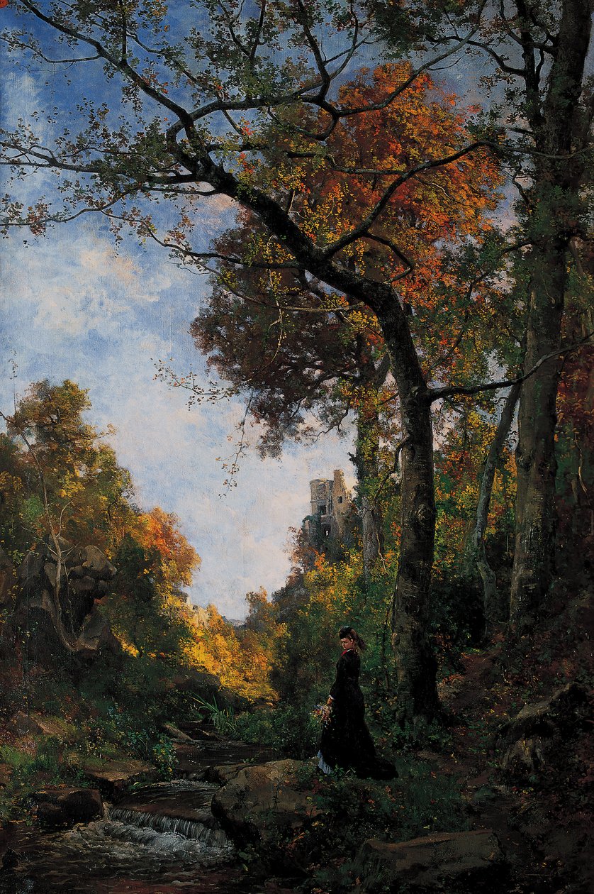 Cernay, Autumn Walk by Emmanuel Lansyer