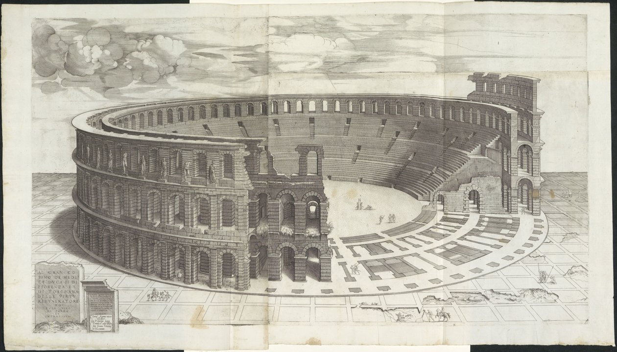 Arena of Verona (series title: Speculum Romanae Magnificentiae) by Enea Vico