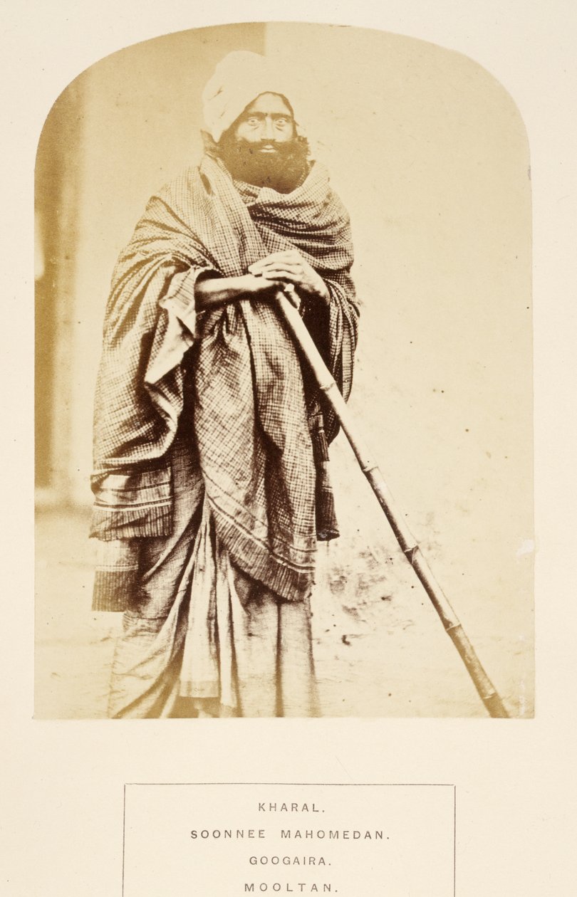 Kharal, Soonnee Mahomedan, Googaira, Mooltan, from The People of India, by J. Forbes Watson, published 1868 by English Photographer