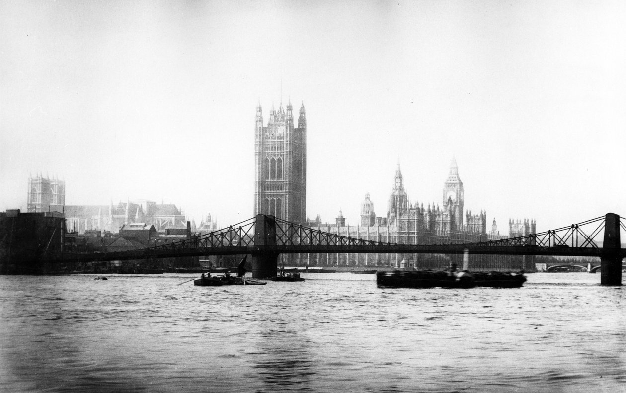 Lambeth Bridge and the Palace of Westminster by English Photographer