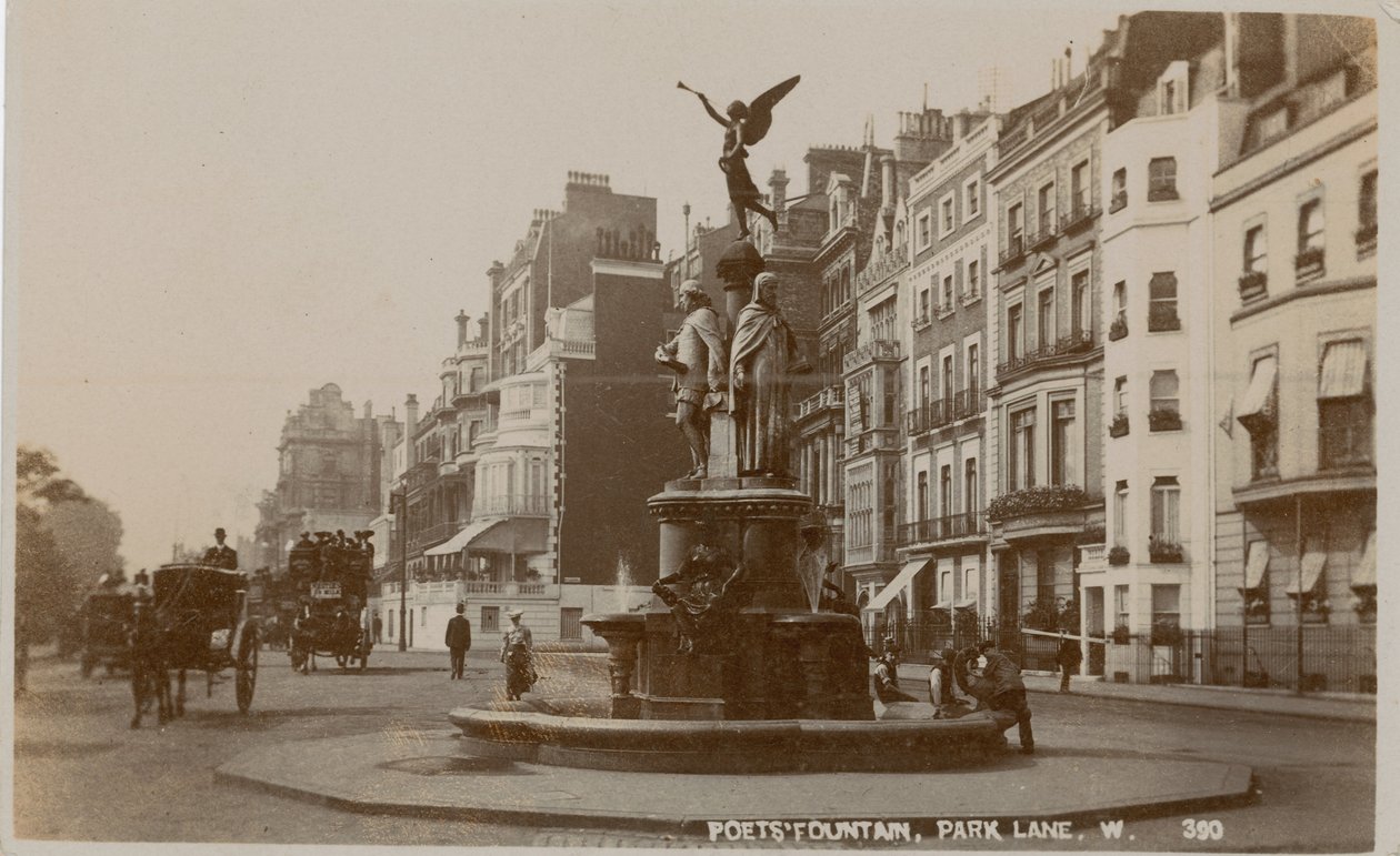 Poets Fountain, Park Lane, London by English Photographer